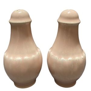 Vintage Pink Stoneware Salt & Pepper Shakers